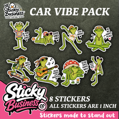 Hippie Frogs Sticker Pack – 8 Cute Groovy Frog Vinyl Stickers