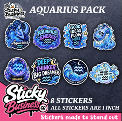 Aquarius Zodiac Sticker Pack – 8 Premium Vinyl Stickers