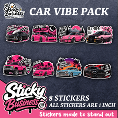 Car Vibes Sticker Pack – 8 Premium Vinyl Car Stickers