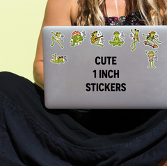 Hippie Frogs Sticker Pack – 8 Cute Groovy Frog Vinyl Stickers