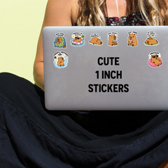 Mini Capybara Chill Pack – 8 Cute Funny Vinyl Stickers