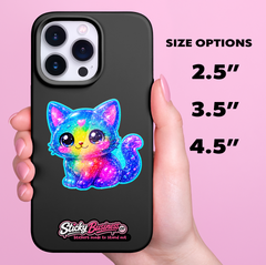 Galaxy Cat Sticker – Cute Rainbow Kitty Vinyl Sticker