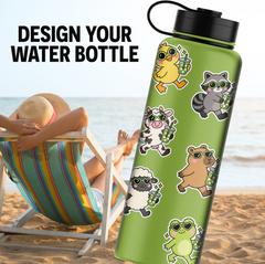 6 Cute Animal Matcha Stickers