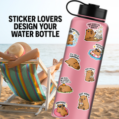 Mini Capybara Chill Pack – 8 Cute Funny Vinyl Stickers