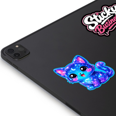 Galaxy Cat Sticker – Cute Rainbow Kitty Vinyl Sticker
