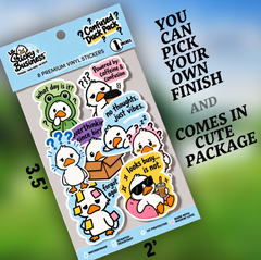 Mini Confused Ducks Pack – 8 Cute Funny Duck Vinyl Stickers